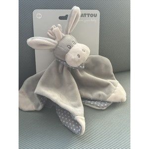 NATTOU Pacifier Holder CAPPUCCINO DONKEY Security Blanket Lovey Polka Dot New